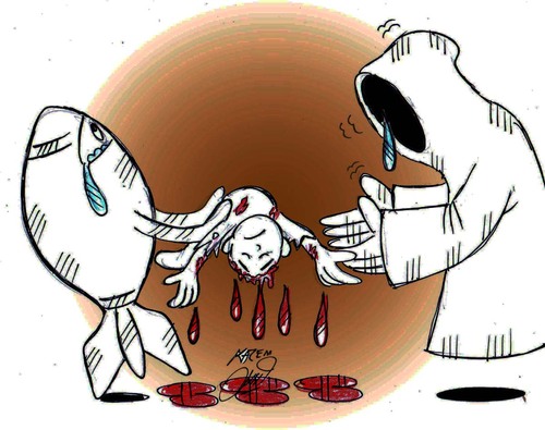 Cartoon: syria (medium) by Hossein Kazem tagged syria