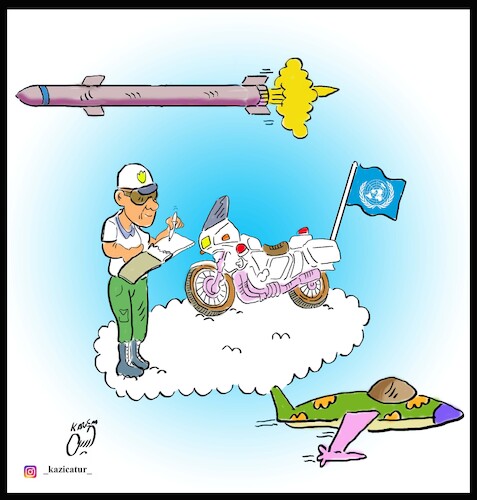 Cartoon: un and war (medium) by Hossein Kazem tagged un,and,war