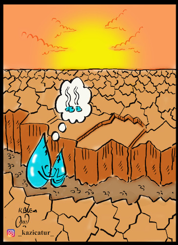Cartoon: water (medium) by Hossein Kazem tagged water
