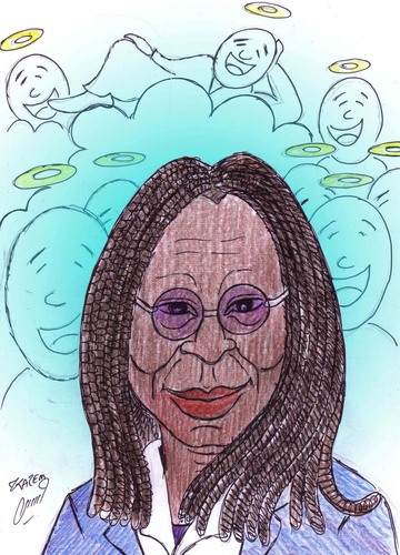 Cartoon: whoopi  in ghost (medium) by Hossein Kazem tagged whoopi,in,ghost