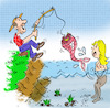Cartoon: fishing chance (small) by Hossein Kazem tagged fishing,chance