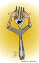 Cartoon: fork  cry (small) by Hossein Kazem tagged fork,cry