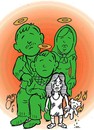 Cartoon: my family in war (small) by Hossein Kazem tagged my,family,in,war