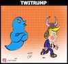 Cartoon: trump and twitter (small) by Hossein Kazem tagged trump,and,twitter
