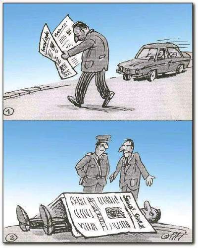 Cartoon: bad news (medium) by penapai tagged newspapers
