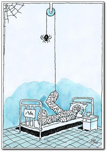 Cartoon: patient (medium) by penapai tagged spider