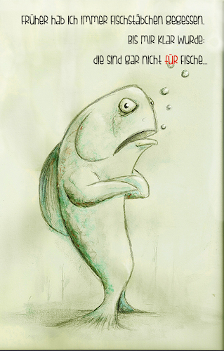 Cartoon: Fischstäbchen (medium) by philipolippi tagged fisch,fischstäbchen,ernährung,essen