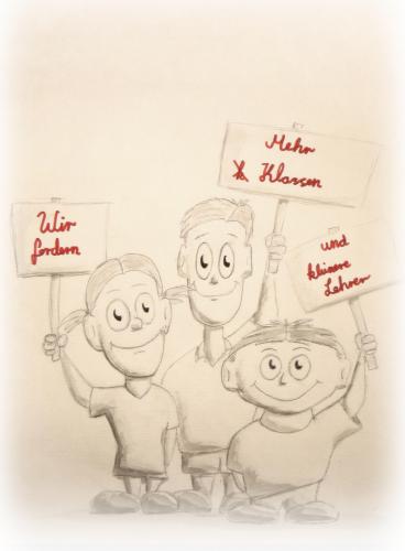 Cartoon: Schülerdemo (medium) by philipolippi tagged schule,demo,lehrer