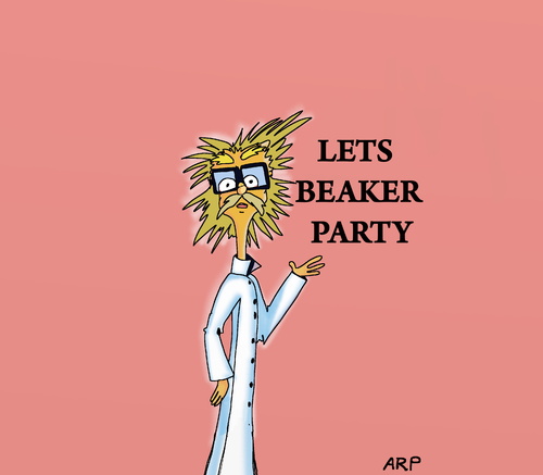 Cartoon: Beaker fun (medium) by tonyp tagged arp,chief,tonyp,beaker,drink,booze