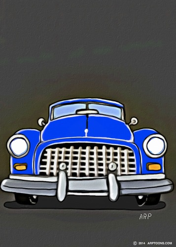 Cartoon: BIG BLUE CAR (medium) by tonyp tagged car,blue,arp,aprons