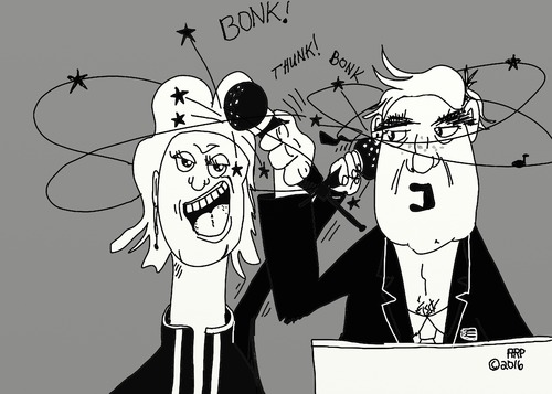 Cartoon: Bonkers (medium) by tonyp tagged arp,bonk,hit,usa,election,goverment