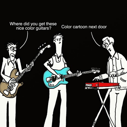 Cartoon: Color guitars (medium) by tonyp tagged arp,arptoons,tonyp,guitar,color,music,band