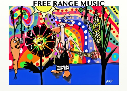 Cartoon: FREE RANGE MUSIC (medium) by tonyp tagged arp,free,range,music