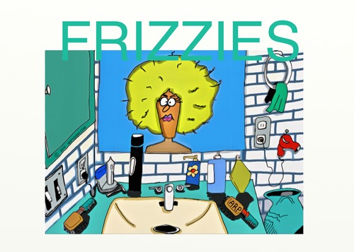 Cartoon: FRIZZIES (medium) by tonyp tagged arp,bathroom,arptoons,hair,frizzies,frizzy