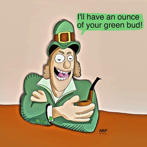Cartoon: green (medium) by tonyp tagged arp,green,bud,beer,tavern,clinic,arptoons