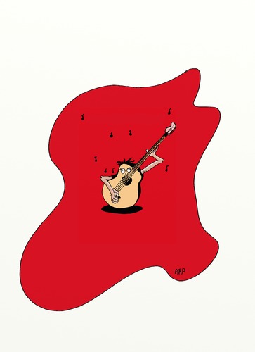 Cartoon: Guitar singing (medium) by tonyp tagged arp,arptoons,guitar,song,singing,acoustic
