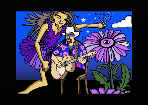 Cartoon: Karl Thurmond singing (medium) by tonyp tagged arp,karl,thurmond,guitar,music