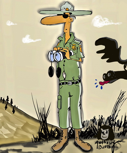 Cartoon: Ranger jim (medium) by tonyp tagged arp,arptoons,wacom,cartoons,tree,trees