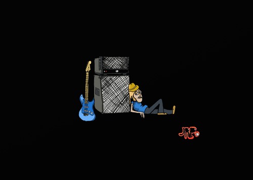 Cartoon: TAKING A BREAK (medium) by tonyp tagged arp,guitar,break,music,tired