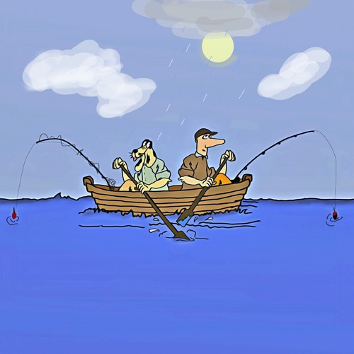Cartoon: Togetherness (medium) by tonyp tagged arp,tonyp,arptoons,man,and,friend,buddies,pals,fishing,boat