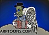 Cartoon: Angel with accordion  and hat (small) by tonyp tagged arp angel hat wings accordion