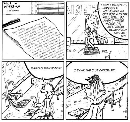 Cartoon: Rolf In Amerrika (medium) by The Ripple Brook tagged german,teacher,immigration,culture,clash,dating