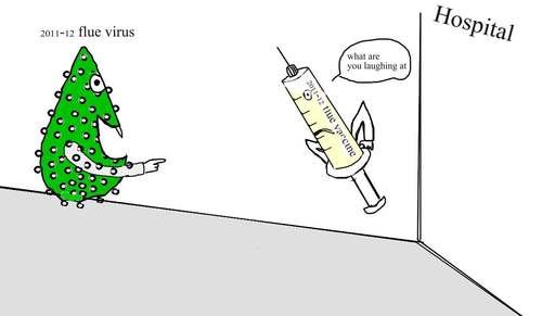 Cartoon: 2011-12 flue vaccine (medium) by Cocotero tagged health,fluevaccine,fluevirus