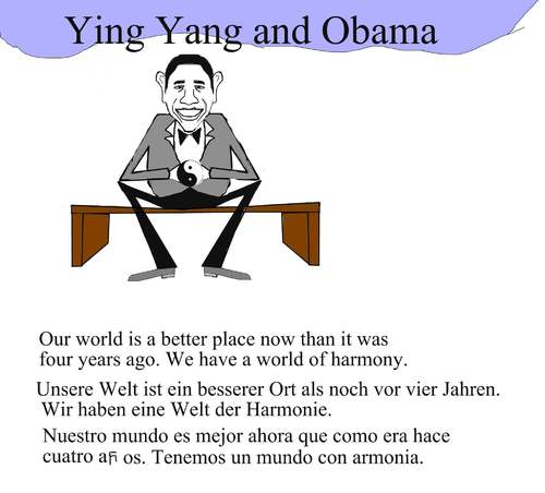 Cartoon: Obama and Harmony (medium) by Cocotero tagged terrrorism,philosophy,politics