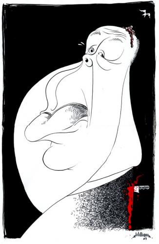 Cartoon: Alfred Hitchcock (medium) by William Medeiros tagged movie,actor,director