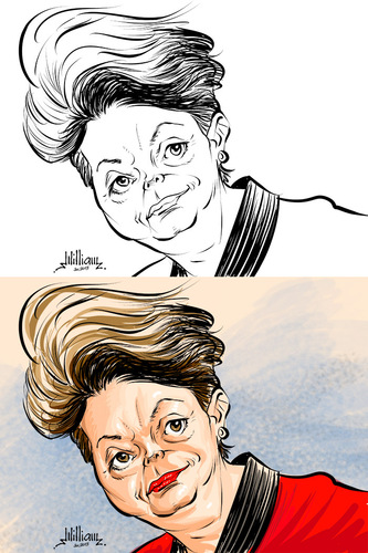 Cartoon: Dilma Rousseff (medium) by William Medeiros tagged brasilian,president