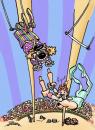Cartoon: Crazy clown new version (small) by William Medeiros tagged clown,trapeze,circus,accident,tragedy