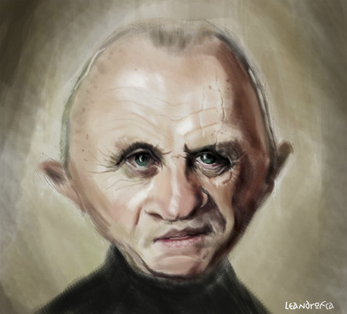 Cartoon: Anthony Hopkins (medium) by leandrofca tagged caricature,art,ilustration