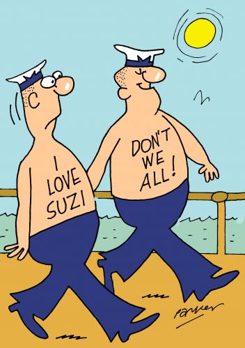 Cartoon: All at sea. (medium) by daveparker tagged sailors,randy,sailor