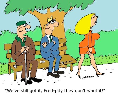 Cartoon: No joy (medium) by daveparker tagged pensioners,blonde,wishful,thinking