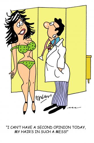 Cartoon: Second opinion (medium) by daveparker tagged female,patient,doctor,no,second,opinion