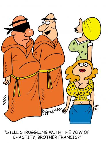 Cartoon: Vow of Chastity (medium) by daveparker tagged monks,sexy,girls,vow,hard,to,keep