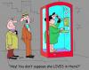 Cartoon: Chatter (small) by daveparker tagged phone,booth,chattering,lady,fed,up,queue,