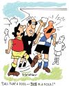 Cartoon: Foul play! (small) by daveparker tagged footballers,ref,foul