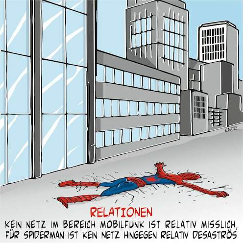 Cartoon: Netzprobleme (medium) by eisi tagged spiderman,netzproblem,empfang