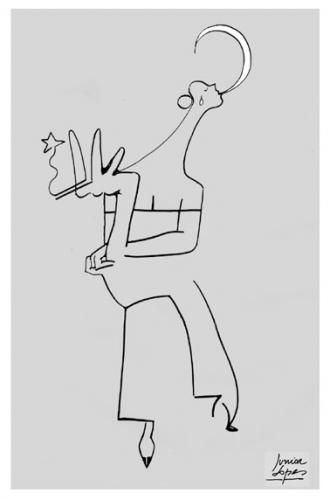 Cartoon: Dedicated to Vanessa Oxygen (medium) by juniorlopes tagged moon,cartoon,illustration,raucher,raucherin,nacht,mond,romantik,liebe,sex,nikotin,sucht,rausch,droge,schönheit,abstrakt