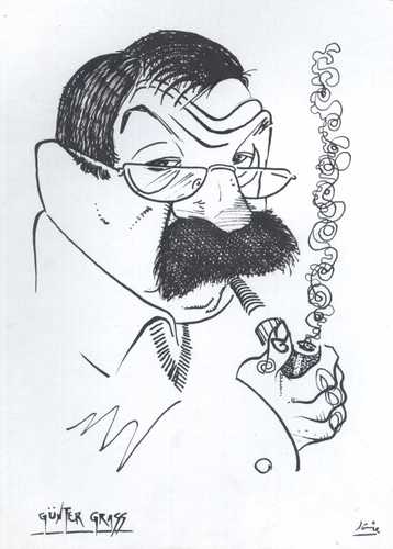 Cartoon: Gunter Grass (medium) by juniorlopes tagged caricature,günter grass,schriftsteller,literatur,karikature,karikaturen,günter,grass