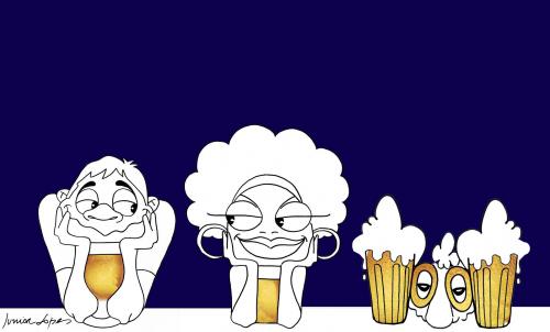 Cartoon: I need a beer!!! (medium) by juniorlopes tagged beer,bier,alkohol,sex,liebe,flirt,bar,betrunken,glas,rendezvous,single,paar,beziehung