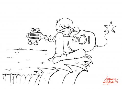 Cartoon: Starman (medium) by juniorlopes tagged song,cartoon
