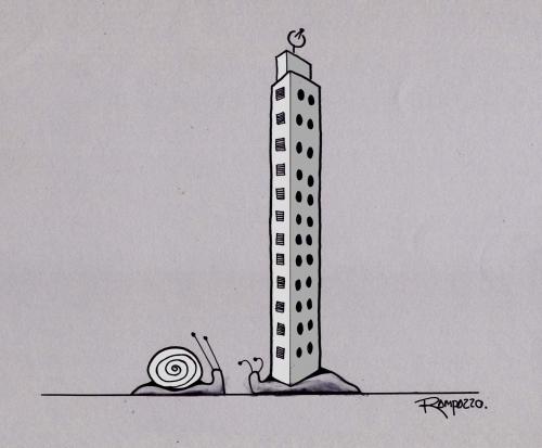 Cartoon: Caramujo 2 (medium) by Marcelo Rampazzo tagged caramujo,,caramujo,schnecke,hochhaus,haus,wohnen,schneckenhaus,besitz