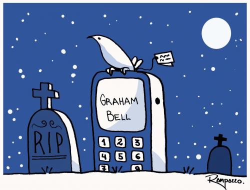 Cartoon: Graham Bell (medium) by Marcelo Rampazzo tagged graham,bell