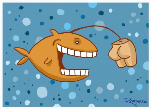 Cartoon: Los Mares del Caribe (medium) by Marcelo Rampazzo tagged los,mares,del,caribe,fisch,fische,meer,wasser,tier,tiere,köder,ködern,hintern,po,männer,mann,sexualität