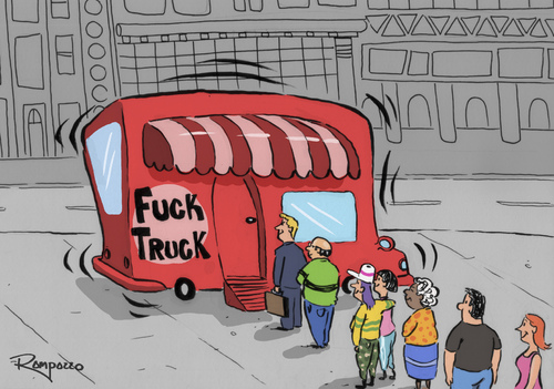 Cartoon: Lunch time (medium) by Marcelo Rampazzo tagged food,truck,people,sex,food,truck,people
