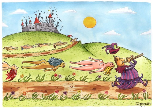 Cartoon: Who is the fool? (medium) by Marcelo Rampazzo tagged fool,illustration,frauen,rattenfänger von hameln,rattenfänger,ratten,hameln,verführer,verführung,von,liebe