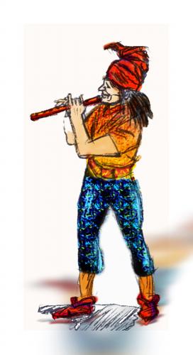 Cartoon: the piper (medium) by neudecker tagged sketch,drawing