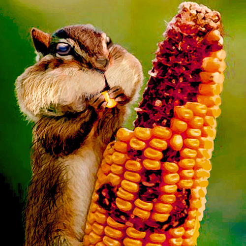 Cartoon: corn-eating rabbit (medium) by cizmeco tagged animal,rabbit,corn,eating